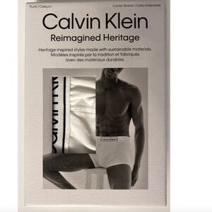 Calvin Klein New Reimagined Heritage White Cotton Stretch Trunk NB3083 110 XL